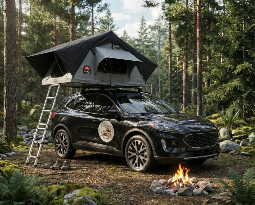 SUV met een daktent